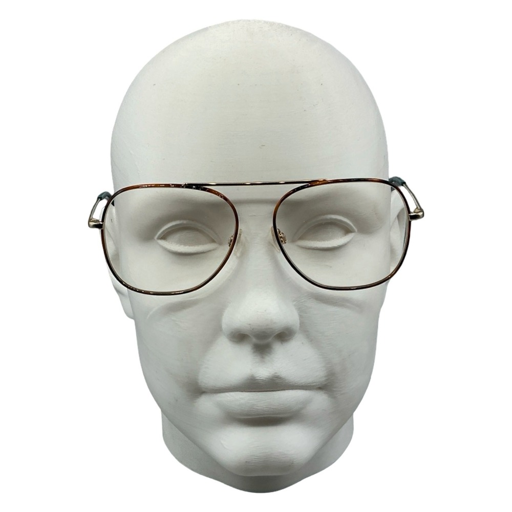 Warby Parker Lupita Wide In Oak Barrel Eyeglasses Polished Gold Aviator 1120